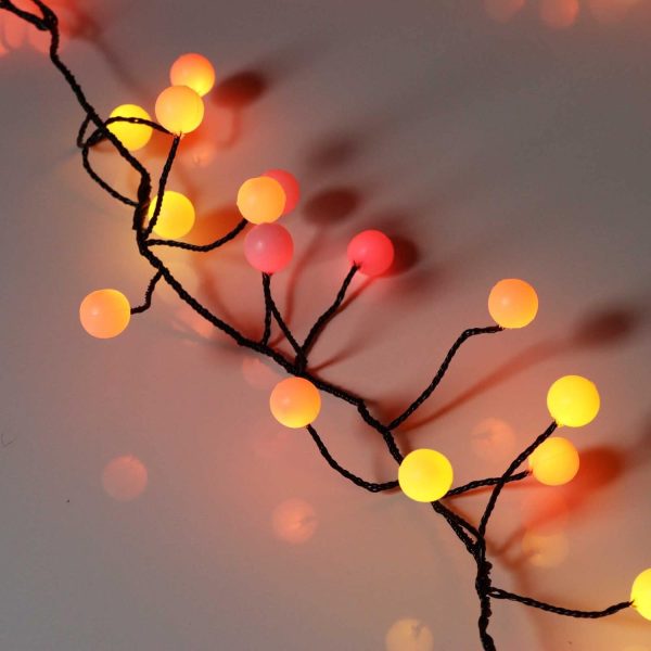 120 LED Cluster Fairy Lights – Red, Orange, Yellow Indoor Decorative String Lights, Plug-in Fall Decor for Indoor or Outdoor use. - Image 2