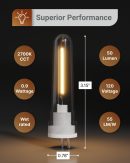 12 Pack String Light Bulb Replacement, S14 LED Bulbs for Outdoor Lighting, 2-Prong G5 Base, 50 LM, 1W (4W Equivalent), 2700K Soft White, Non-Dimmable, Wet Rated ETL