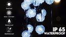 Solar LED String Lights, 25 RGB Color Changing Bulbs, Bluetooth App Control, IP65 Waterproof, 8 Scene & 4 Music Modes, 15ft Globe Lights for Patio, Backyard, and Party Decor