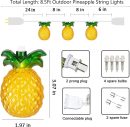Pineapple String Lights, 8.5Ft Tropical Beach Themed Party Decorations Patio String Lights with 10 Outdoor Pineapple Lights for Home Summer Party Camping Bars Hawaiian Theme Wedding Decor