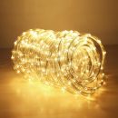 LE 33ft 240 LED Rope Lights Outdoor, Upgraded 2700K Warm White, 24 Volts Connectable, Classic 3/8 inch Clear Tube, Waterproof String Lights for Outside Patio Deck Railing Stair Fence Yard Landscape