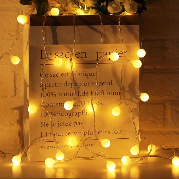 Globe String Lights, 33 Feet 100 Led Fairy Lights Plug in, 8 Modes with Remote Mini Globe Lights for Indoor Outdoor Bedroom Party Wedding Garden Christmas Tree Decor, Warm White - Image 2
