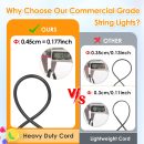 48FT Outdoor Patio Lights Waterproof Dimmable with Remote, RGB Cafe LED String Light with 15 Shatterproof Bulbs for Bistro Party-Black 1 Pack