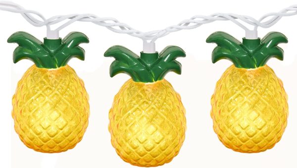Pineapple String Lights, 8.5Ft Tropical Beach Themed Party Decorations Patio String Lights with 10 Outdoor Pineapple Lights for Home Summer Party Camping Bars Hawaiian Theme Wedding Decor