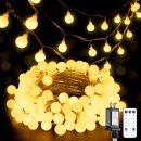 100 LED Connectable Globe String Lights Indoor Bedroom, 33ft Warm White Christmas String Lights Plug in with Remote, 8 Modes Hanging Fairy Lights Outdoor for Room Classroom Dorm Party Decor